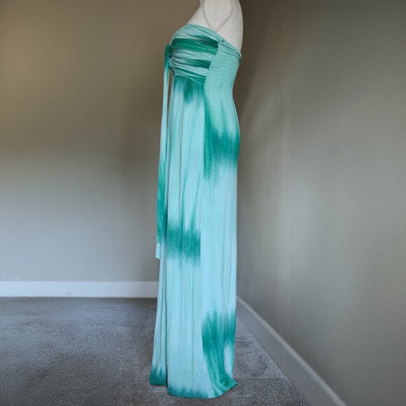 Rare Blue Tie Dye Strapless/Halter Maxi Dress - Picture 3 of 8